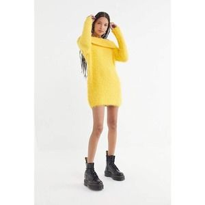 Urban Outfitters Fuzzy Off Shoulder Sweater Dress X Small